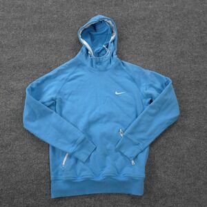 VINTAGE Nike Hoodie Womens Small Blue Swoosh Logo Casual Sports Running Y2K